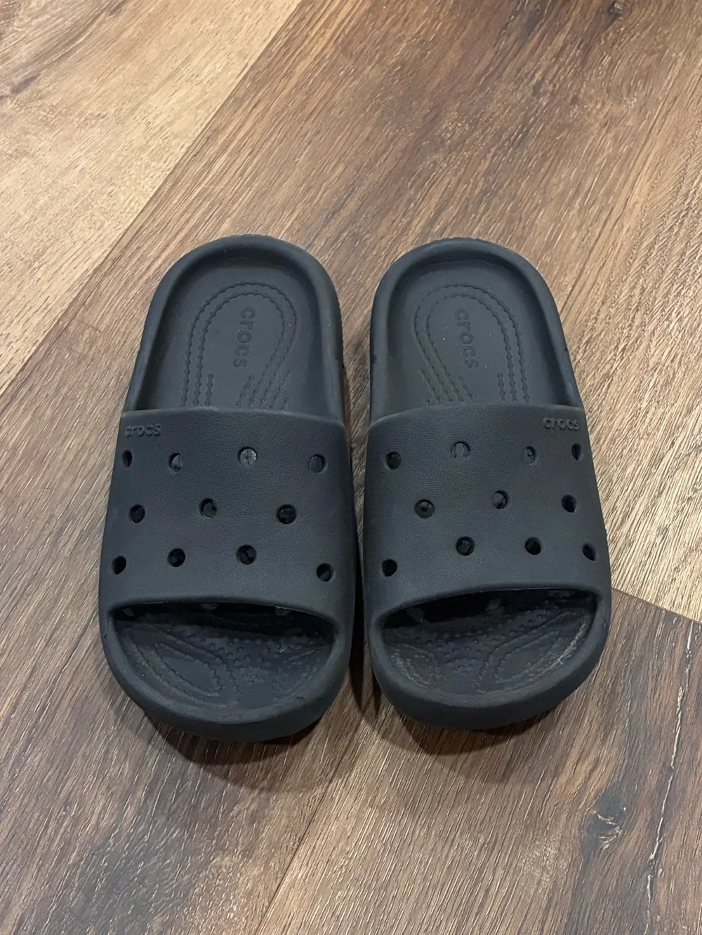 Crocs Black Slides Sandals Shoes Summer Water Beach Swim Play 13 Boy